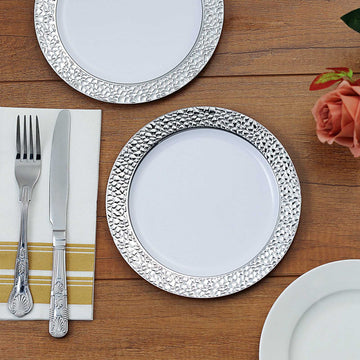 Create a Stunning Tablescape with White Hammered Design Plates