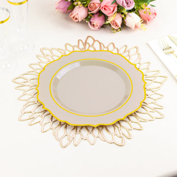 Elegant Taupe Plastic Dessert Salad Plates for Stylish Events