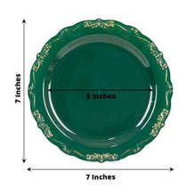 10 Pack | 7inch Hunter Emerald Green With Gold Vintage Rim Hard Plastic