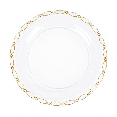 Gold chain decorative plate border on white background#whtbkgd