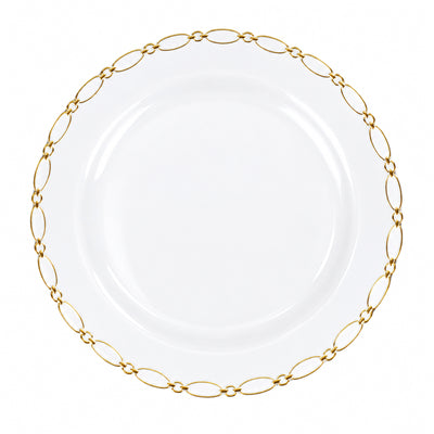 Gold oval chain necklace frame on white background#whtbkgd