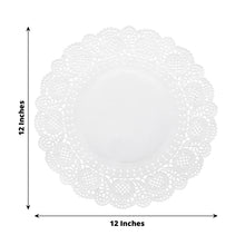 100 Pcs | 12inch White Food Grade Paper Placemats, Round Lace Paper Doilies