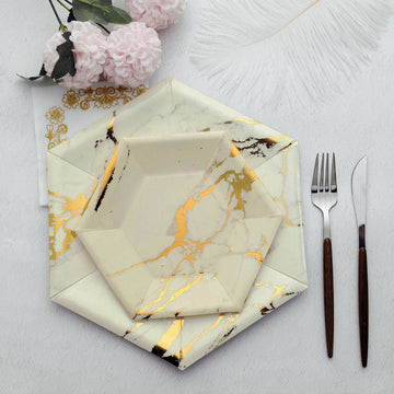 Convenient and Stylish Ivory Marble Dinnerware