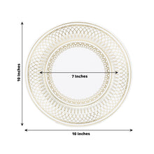 25 Pack | 10inch Gold And White Vintage Porcelain Style Paper Plates