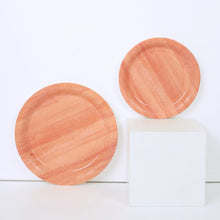 25 Pack | 10inch Natural Farmhouse Wood Grain Paper Dinner Plates