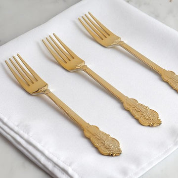 Versatile and Stylish Gold Plastic Forks for Any Occasion