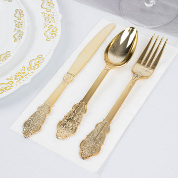 Elegant and Versatile Gold Baroque-Style Silverware