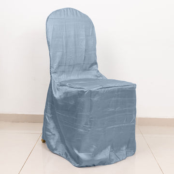 Dusty Blue Crushed Taffeta Chair Cover