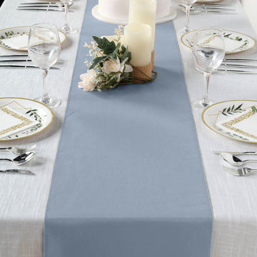 Dusty Blue Polyester Table Runner 12"x108"