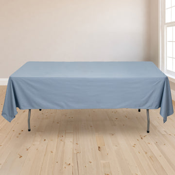 Dusty Blue Premium Scuba Rectangular Tablecloth, Wrinkle Free Polyester Seamless Tablecloth - 60"x102"