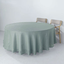 Dusty Blue Round Table Cover 108 Inch Slubby Textured Wrinkle Resistant