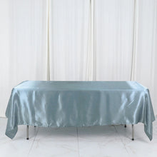 60 Inch x 102 Inch Dusty Blue Satin Rectangular Tablecloth
