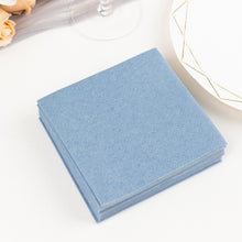 20 Pack Dusty Blue Soft Linen-Feel Airlaid Paper Beverage Napkins, Highly Absorbent Disposable