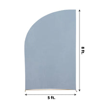 Dusty Blue Spandex Fitted Chiara Backdrop Stand Cover For Half Moon Top Wedding Arch - 8ft