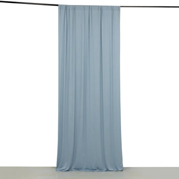 Dusty Blue 4-Way Stretch Spandex Drapery Panel with Rod Pockets, Photography Backdrop Curtain - 5ftx10ft