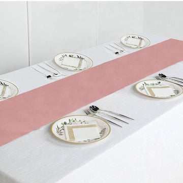 Create an Upscale and Elegant Atmosphere with the Dusty Rose Polyester Table Runner