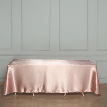 Dusty Rose Seamless Satin Rectangular Tablecloth 60"x126"