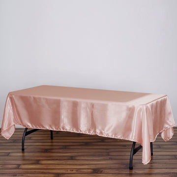 Dusty Rose Seamless Smooth Satin Rectangular Tablecloth 60"x102"