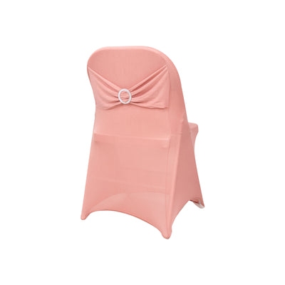 Pink chair cover with bow detail for event decor