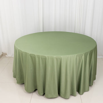 Dusty Sage Green Premium Scuba Round Tablecloth, Wrinkle Free Polyester Seamless Tablecloth 120"