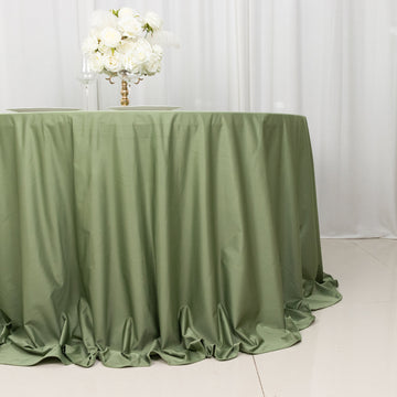 Create Unforgettable Table Settings with the Dusty Sage Green Premium Scuba Round Tablecloth
