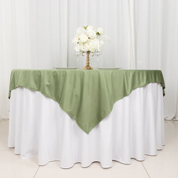 <strong>Dusty Sage Green Premium Scuba Square Table Overlay : The Ultimate in Sophistication </strong>