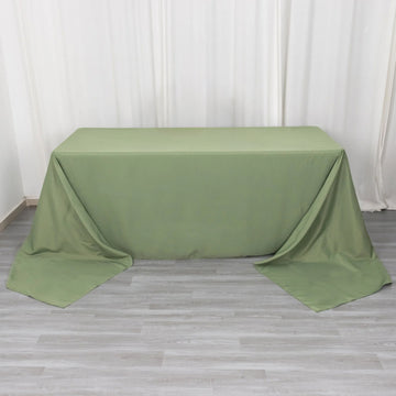 Elevate Your Event with the Dusty Sage Green Seamless Premium Polyester Rectangular Tablecloth
