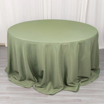 Elevate Your Event with the Dusty Sage Green Premium Polyester Round Tablecloth
