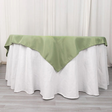 Elevate Your Event Decor with the Dusty Sage Green Table Overlay