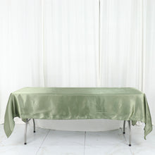 Eucalyptus Sage Green Satin Rectangular Tablecloth 60x102 Inches