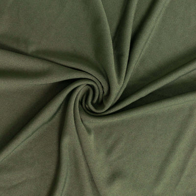 Olive green fabric with a smooth, twisted texture.