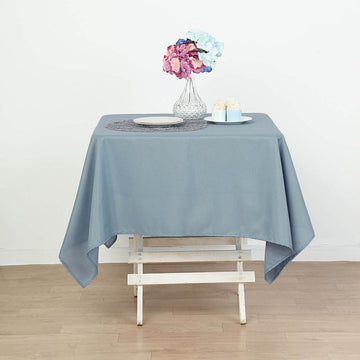 Elevate Your Event Decor with the Dusty Blue Square Seamless Polyester Tablecloth