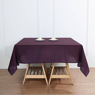 Add Elegance to Your Event with the Eggplant Square Seamless Polyester Tablecloth