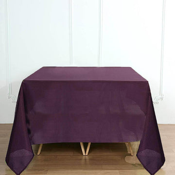 Enhance Your Event Decor with the Eggplant Square Seamless Polyester Tablecloth