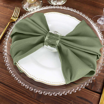 Elevate Your Event with Dusty Sage Green Reusable Dinner Napkins