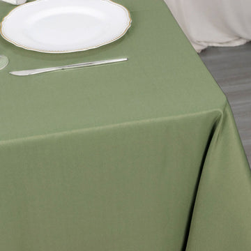 Experience Elegance and Versatility with the Dusty Sage Green Premium Seamless Polyester Tablecloth