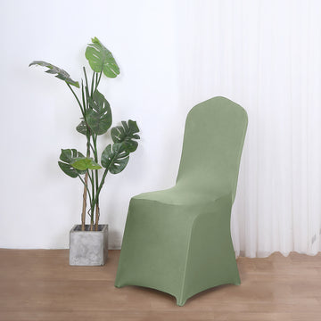 Dusty Sage Green Spandex Fitted Banquet Chair Cover 160 GSM