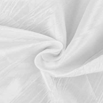Versatile and High-Quality White Accordion Crinkle Taffeta Fabric