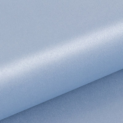 Soft blue satin fabric roll for sewing and crafting projects.