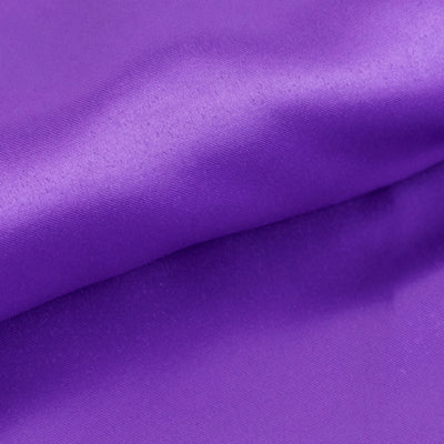 Purple satin fabric with a smooth texture and rich color.
