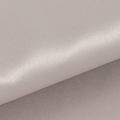 Soft satin fabric in light gray with a smooth texture.