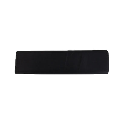 Black rectangular cushion on a plain white background.