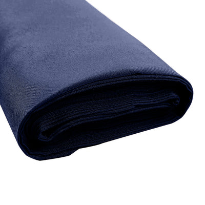 Navy blue fabric roll on a white background