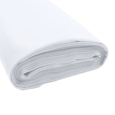 Rolled white fabric on a plain background