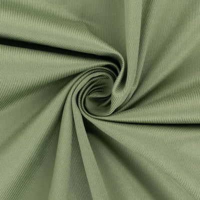 Olive green ribbed fabric with a smooth texture and subtle sheen.