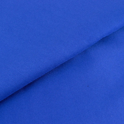 Blue textured fabric close-up showing fine ribbed details.