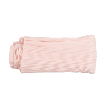 Light pink pleated fabric pouch or clutch on white background