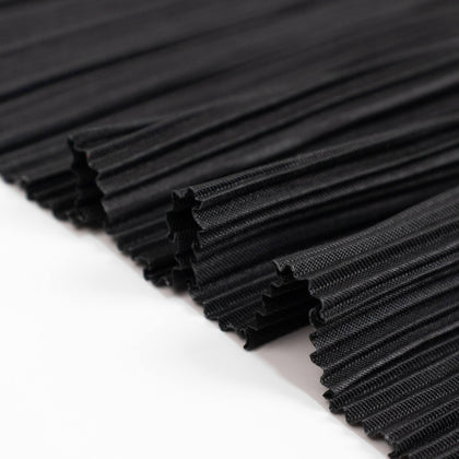 Scuba Fabric Bolt 60" x 10 Yards Black Accordion Pleated – Wrinkle Free & Stain Resistant Textured DIY Craft Fabric