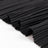 Black corrugated fabric rolls stacked in close-up textured pattern
