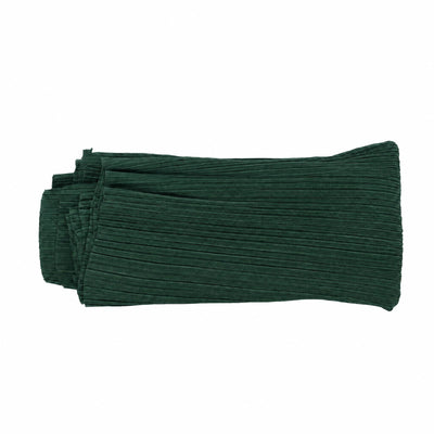 Dark green pleated fabric cushion on white background